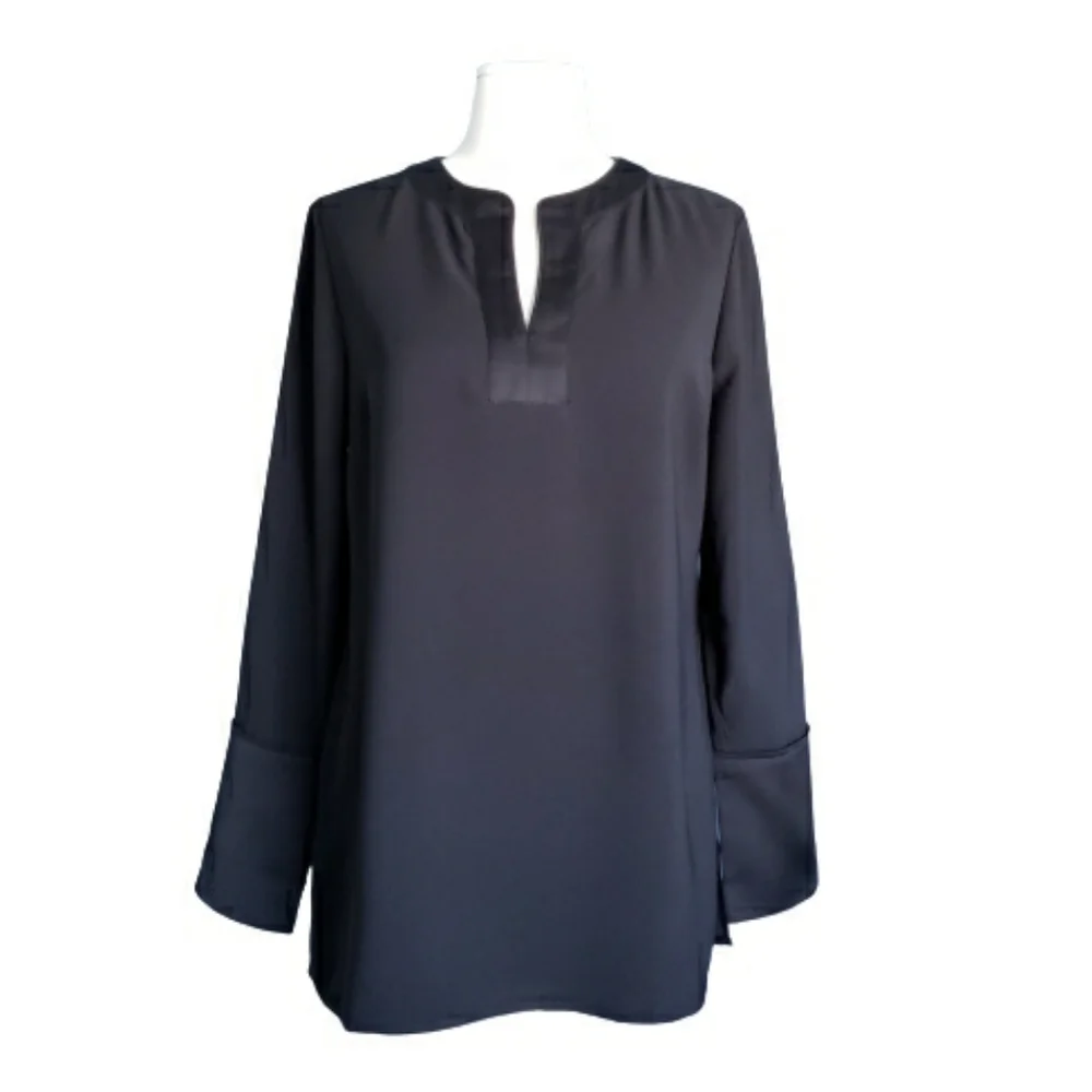 J. Crew V Neck Tunic in Satin-Backed Crepe - Picture 1 of 7